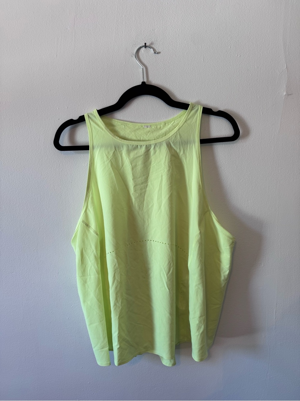 Lululemon Neon Yellow Green Split Back Running Tank Top